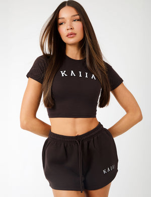 Kaiia Logo Baby Tee Brown