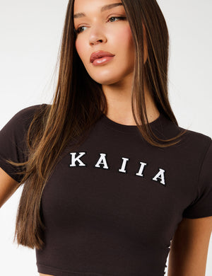 Kaiia Logo Baby Tee Brown