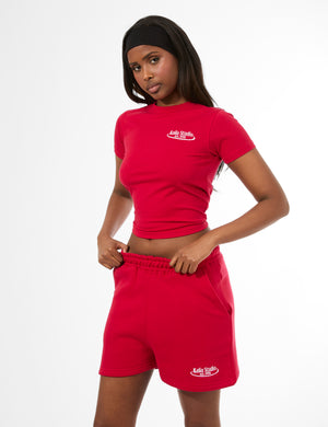 Kaiia Running Club Logo Longline Baby Tee Red