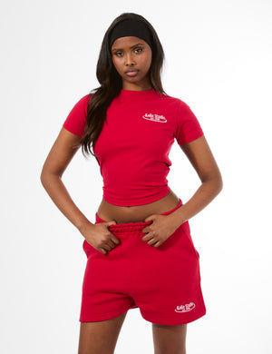 Kaiia Running Club Logo Longline Baby Tee Red