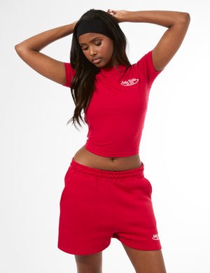 Kaiia Running Club Logo Longline Baby Tee Red