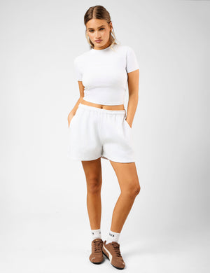 Kaiia The Label Seam Detail Side Pocket Shorts Light Grey Marl