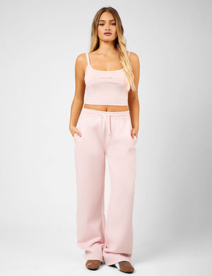 Kaiia Slogan Vest Top Dusty Pink