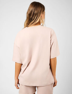 Kaiia Oversized Spring Lamb Graphic T-Shirt Champagne