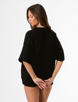 Kaiia Sicilia Olives Graphic Oversized T-Shirt Black