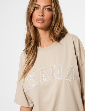 Kaiia Oversized T-shirt Stone