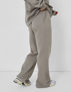 Wide Leg Sweat Pants Khaki