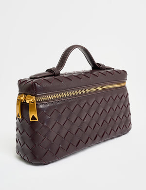 The Maddie Chocolate Brown Weave Cross Body Bag