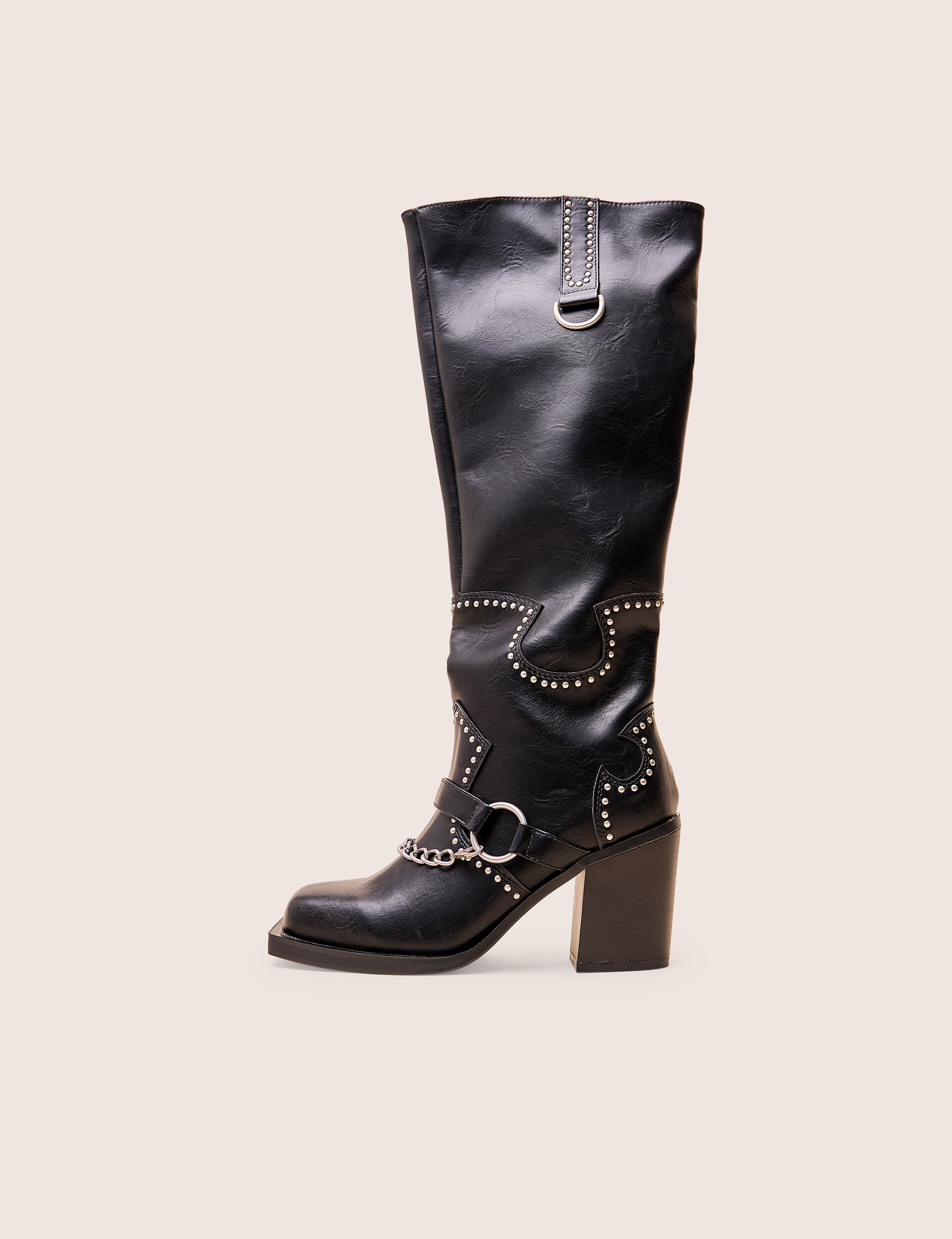 Nashville Wide Fit Black Western Knee High Boot | Public Desire