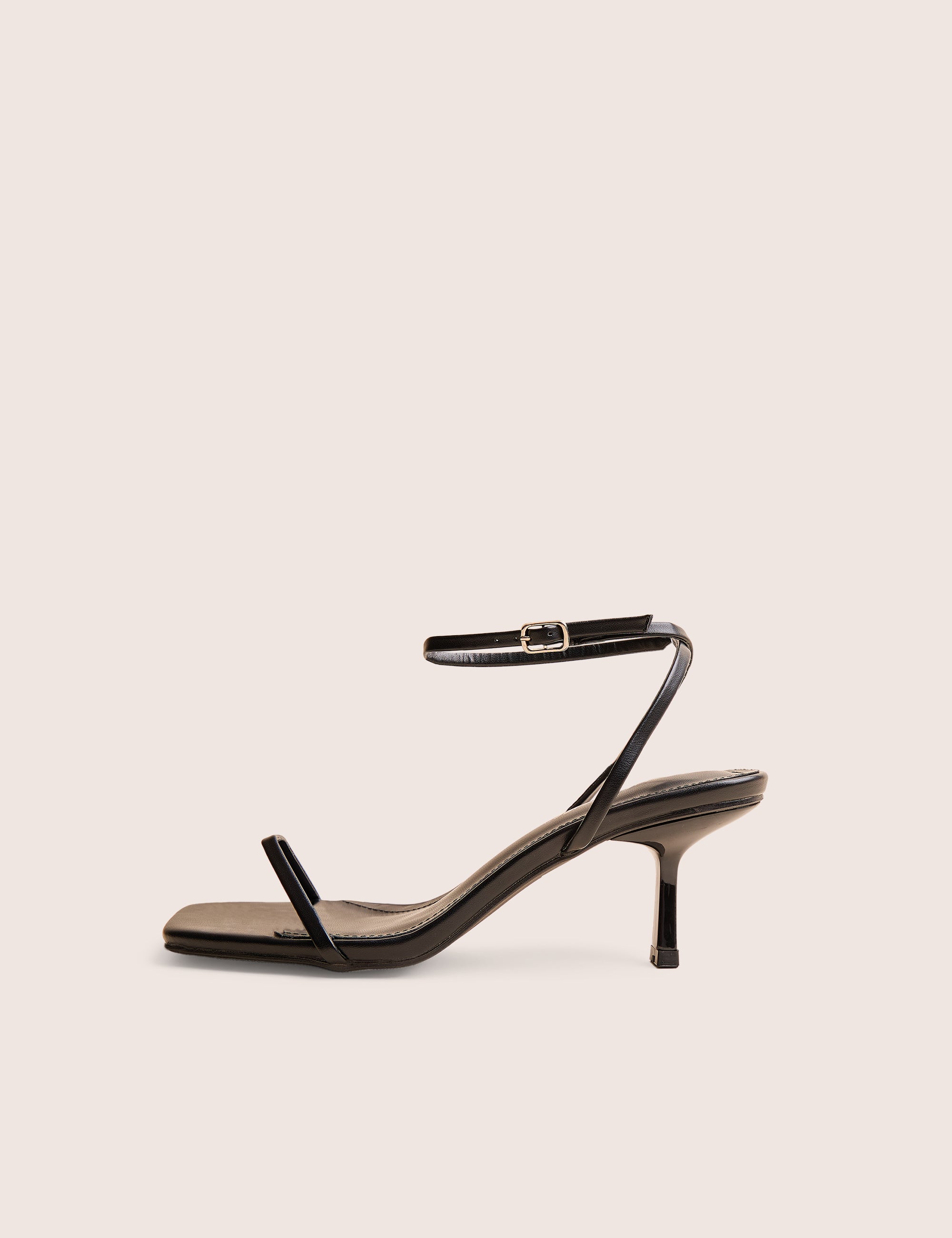 Natalya Black Barely There Mid Heels