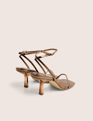 Natalya Bronze Barely There Square Toe Stiletto Mid Heels