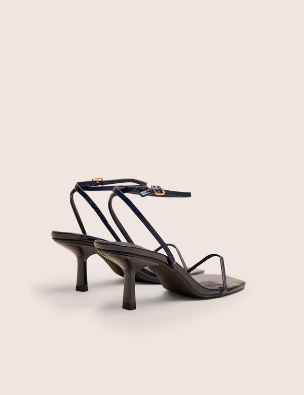 Natalya Navy Barely There Mid Heels
