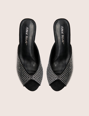 Norma Black Embellished Mule Heels