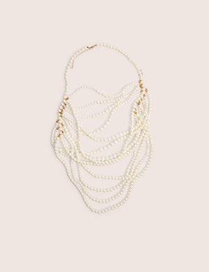 Layered Pearl Necklace & Body Chain White