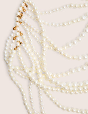 Layered Pearl Necklace & Body Chain White