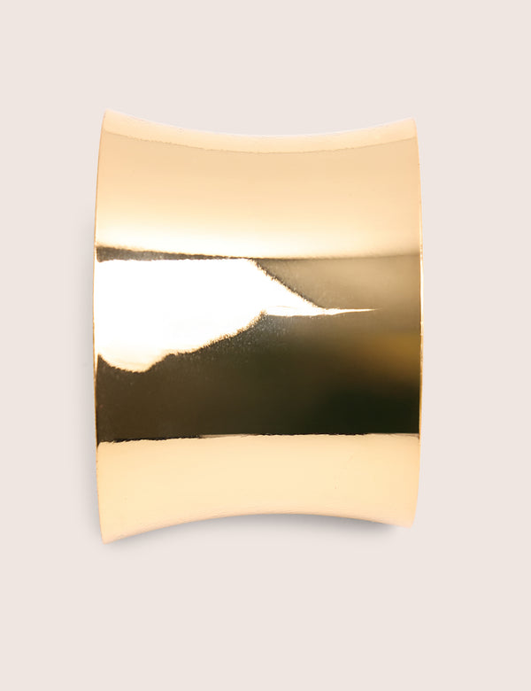 Smooth Wide Cuff Bracelet Gold