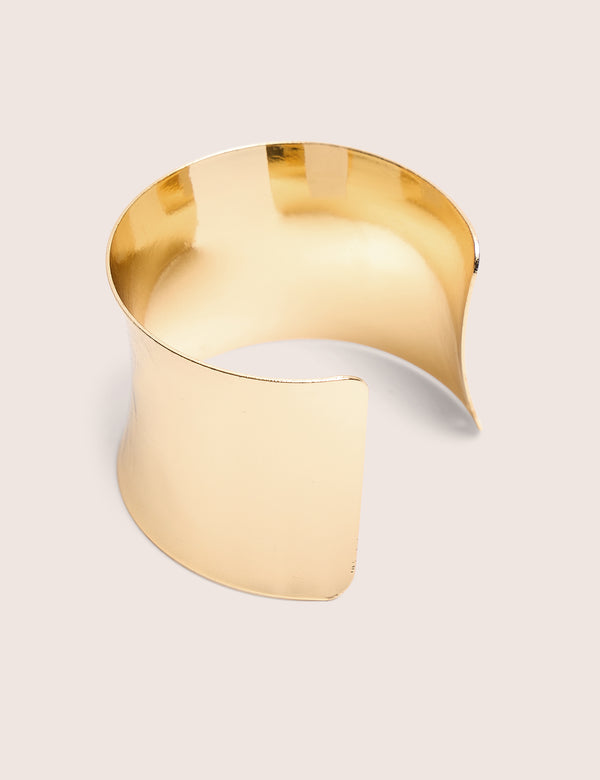Smooth Wide Cuff Bracelet Gold