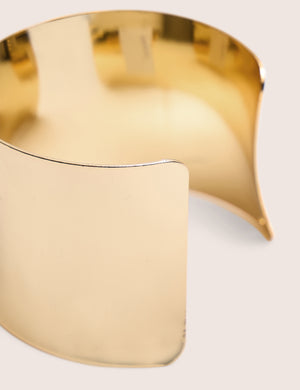 Smooth Wide Cuff Bracelet Gold