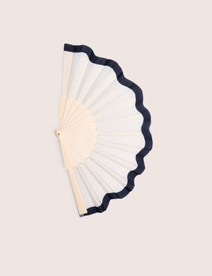 Scalloped Edge Fan Black & White