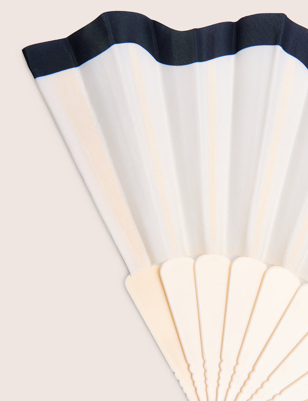 Scalloped Edge Fan Black & White