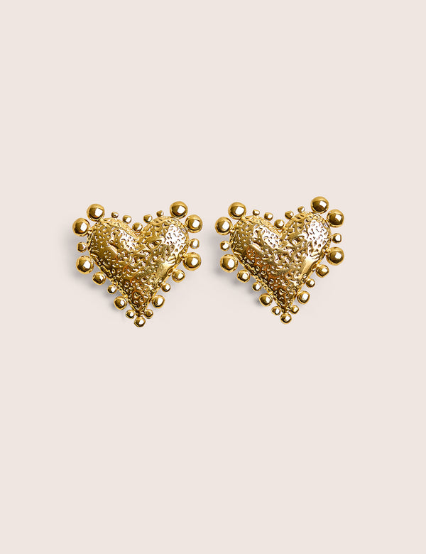 Gold Plated Heart Earrings