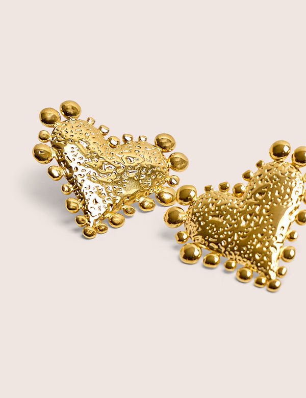 Gold Plated Heart Earrings