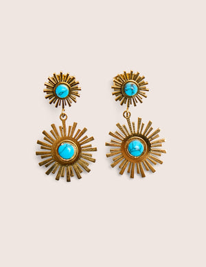 Gold Plated Star Resin Earrings