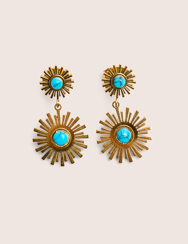 Gold Plated Star Resin Earrings