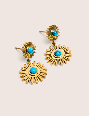 Gold Plated Star Resin Earrings