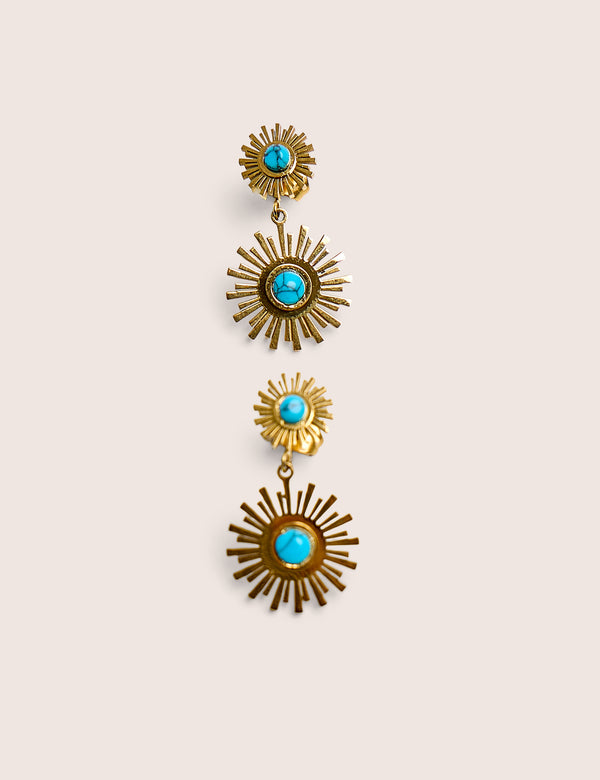Gold Plated Star Resin Earrings