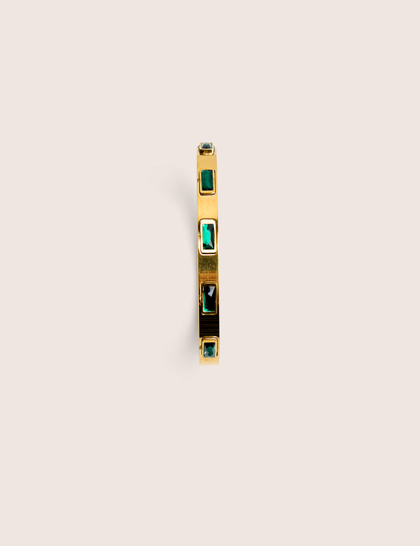 Gold Plated Bangle With Glass Stones