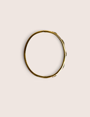 Gold Plated Bangle With Glass Stones