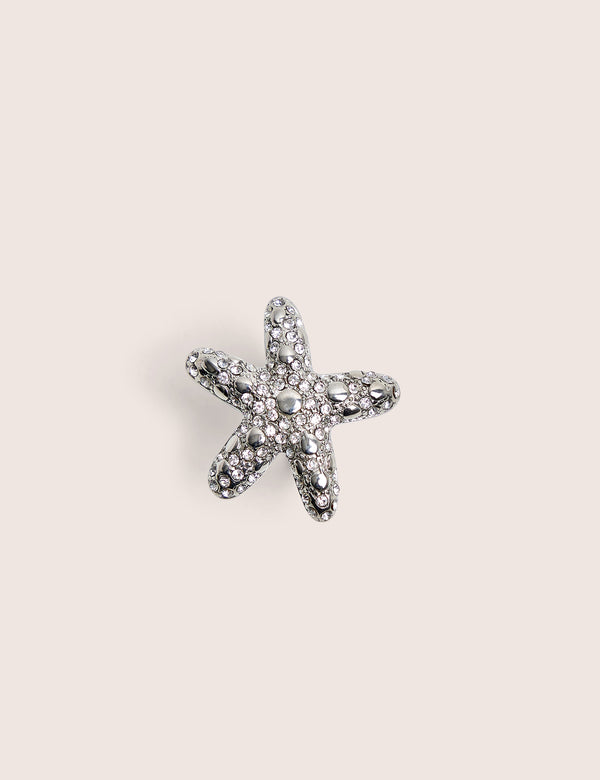 Diamante Starfish Ring in Silver