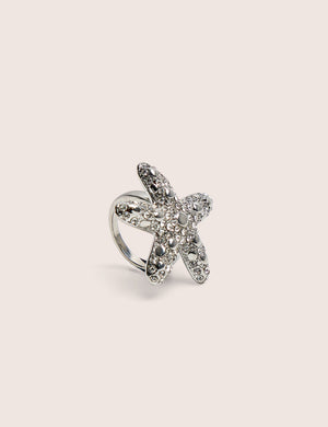 Diamante Starfish Ring in Silver