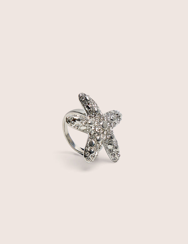 Diamante Starfish Ring in Silver