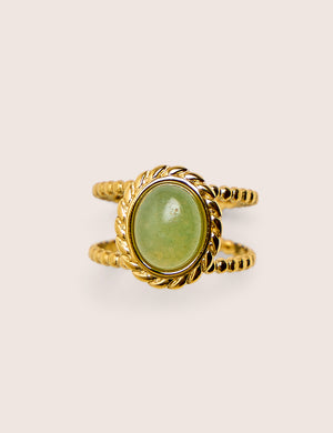 Adjustable Twist Detail Resin Ring in Gold