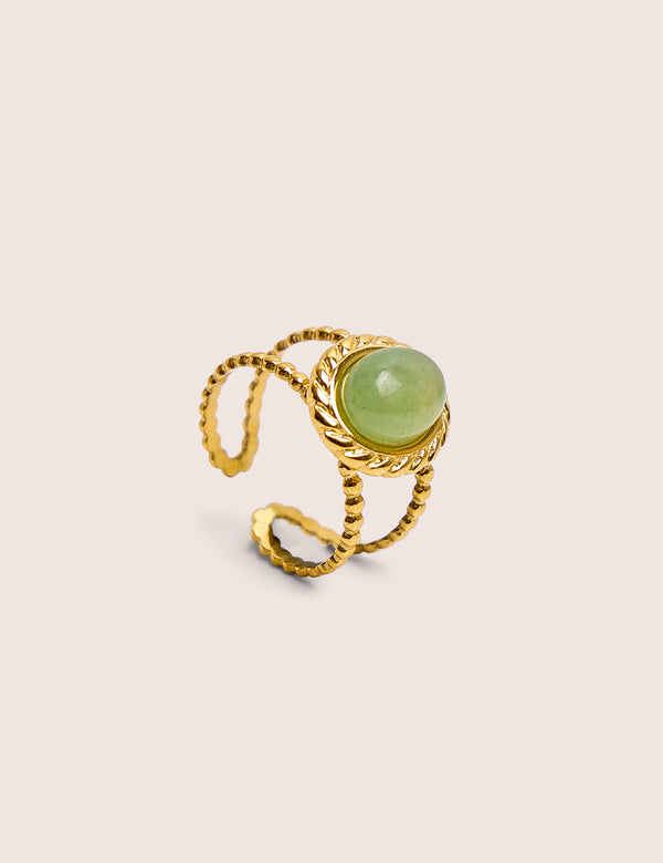 Adjustable Twist Detail Resin Ring in Gold