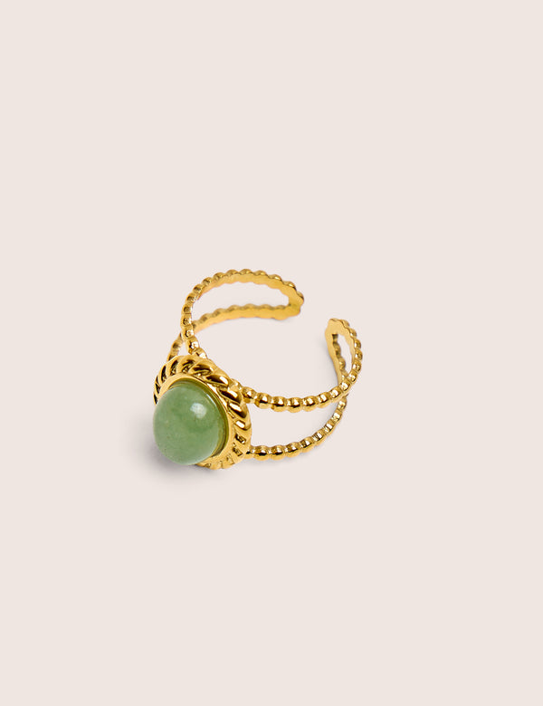 Adjustable Twist Detail Resin Ring in Gold