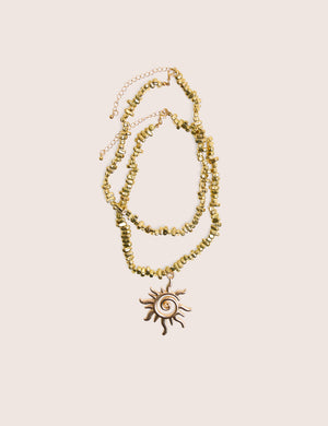 Layered Sunshine Necklace in Gold