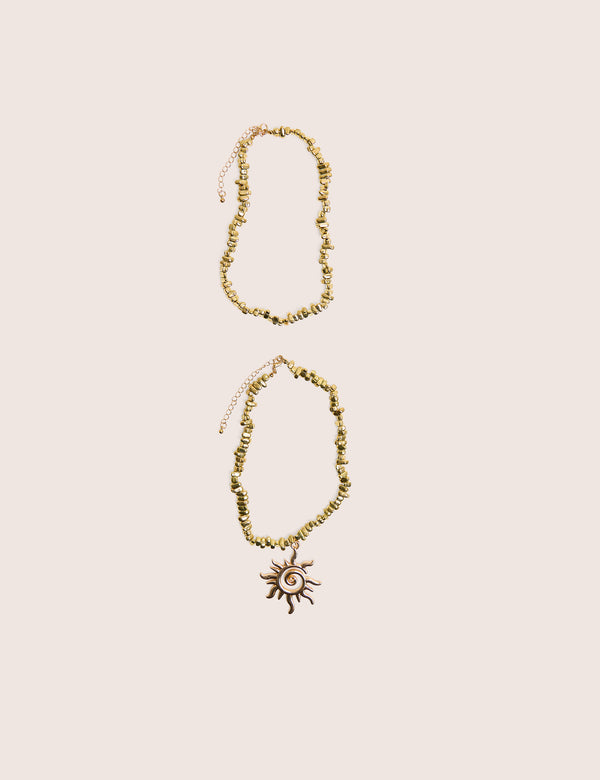 Layered Sunshine Necklace in Gold