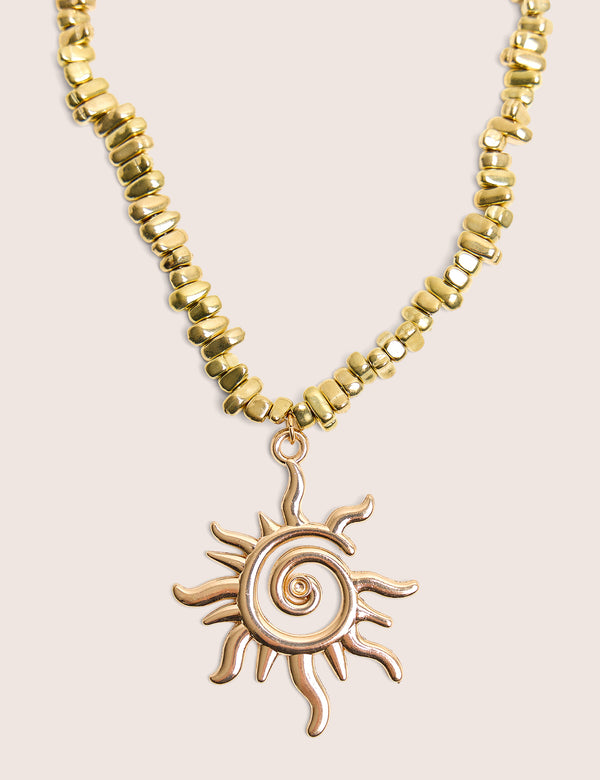 Layered Sunshine Necklace in Gold