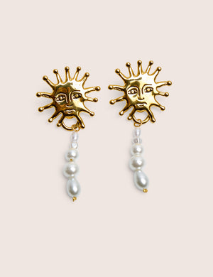 Public Desire Sun Detail Earring With Pearl Droplet