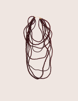 Multi Layered Beaded Necklace in Brown