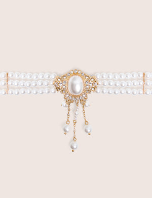 Pearl Choker With Diamante Detail