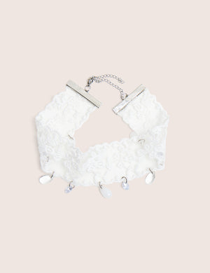 Lace Choker With Embellished Detail