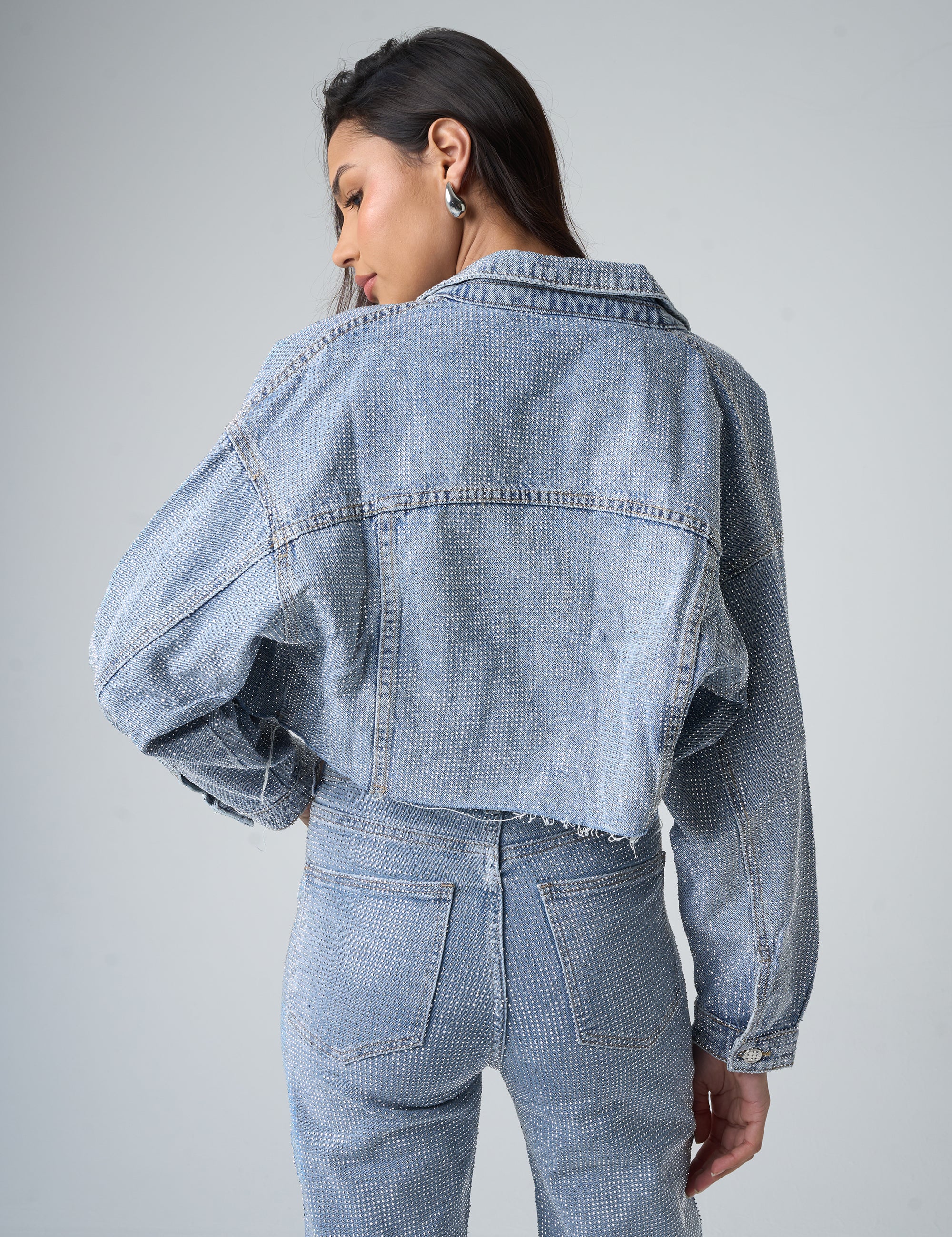 Ultra Pof Sleeve Cropped Blazer Strass Ultra Pof Sleeve Cropped Blazer Strass