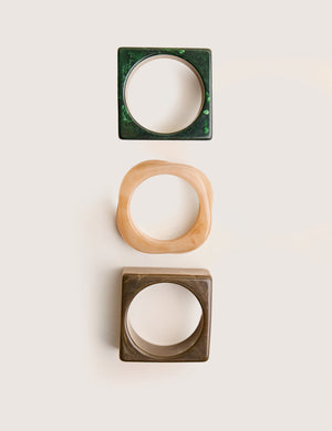 3 Pack Square Resin Bangle Set Multi
