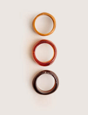 3 Pack Chunky Resin Bangle Set Multi