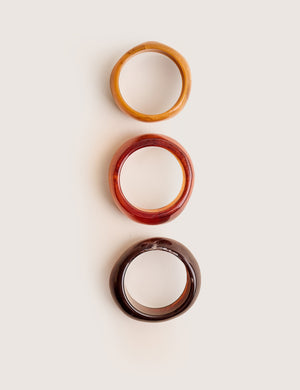 3 Pack Chunky Resin Bangle Set Multi
