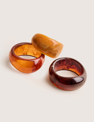 3 Pack Chunky Resin Bangle Set Multi